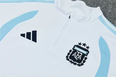 2026 Argentina White Long Sleeve tracksuit Kit Soccer T-Shirt