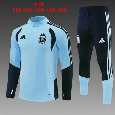 2026 Argentina Blue tracksuit Kids Kit Soccer T-Shirt AAAAJersey Supply Yupoo