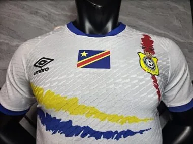 Camiseta de fútbol del Congo para partidos fuera de casa en el Mundial, versión para jugador