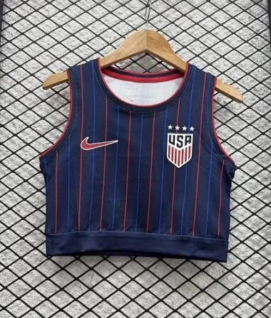 2025 USA Away Women Yoga Vest Kit Soccer T-Shirt AAAAJersey Supply Yupoo