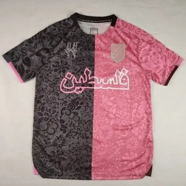 2025 Palestine Pink and black Special Edition Kit Soccer T-Shirt