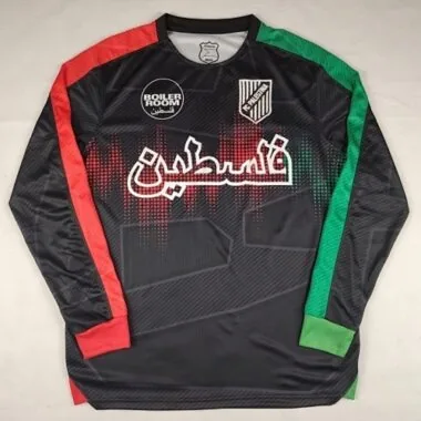 2025 Palestine Black Long Sleeves Special Edition Kit Soccer T-Shirt AAAAJersey Supply Yupoo
