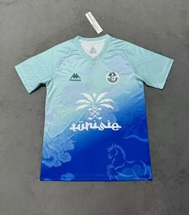 2025 Tunisia Blue Training Kit Football T-Shirt