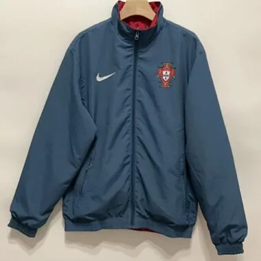 2025 Portugal Red&amp;Blue Trench Coat Reversible Windbreaker Double-Sides Jacket