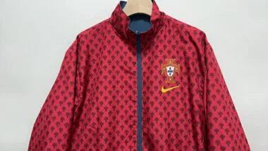2025 Portugal Red&amp;Blue Trench Coat Reversible Windbreaker Double-Sides Jacket