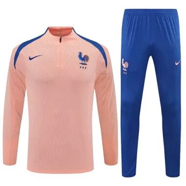 25-26 France Orange Training Kits Long Football Tracksuits