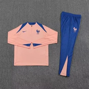 25-26 France Orange Training Kits Long Football Tracksuits