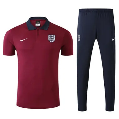 25-26 England Red POLO Training Kits Football Tracksuits
