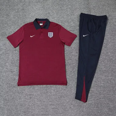 25-26 England Red POLO Training Kits Football Tracksuits