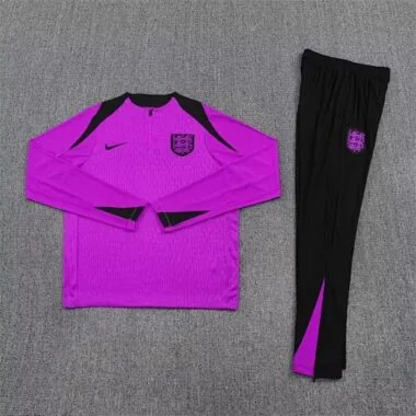 25-26 England Purple Training Kits Long Football Tracksuits