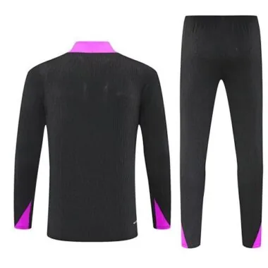 25-26 England Black Training Kits Long Football Tracksuits