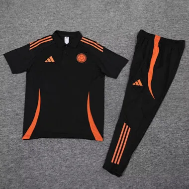 25-26 Colombia Black POLO Training Kits Football Tracksuits
