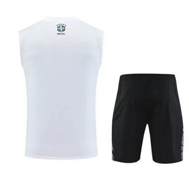 25-26 Brazil White Jesus Training Kits Football Vest Suits