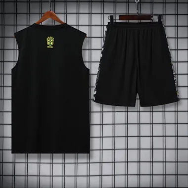 25-26 Brazil Grey Jesus Training Kits Football Vest Suits