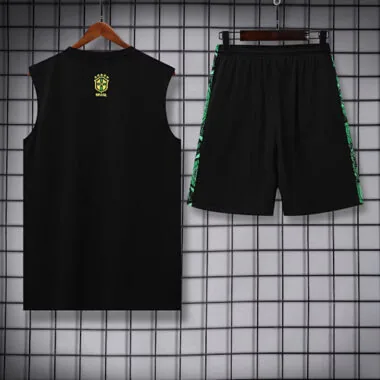 25-26 Brazil Green Jesus Training Kits Football Vest Suits