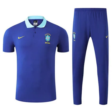 25-26 Brazil Blue POLO Training Kits Football Tracksuits