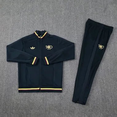 24-25 Colombia Black Football Tracksuit Long Jacket Suits