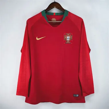 2018 Portugal Home Retro Long Sleeve Kit Vintage Shirt Joy AAAAJersey Supply Yupoo