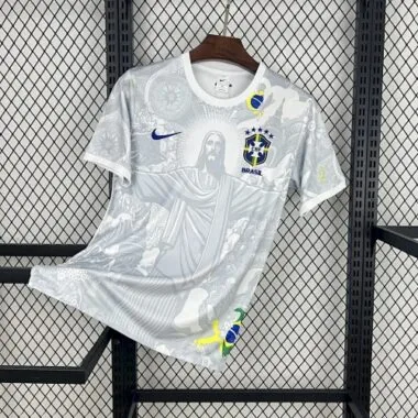 2025 Brazil Christ The Redeemer White Special Edition Shirt Soccer Uniform