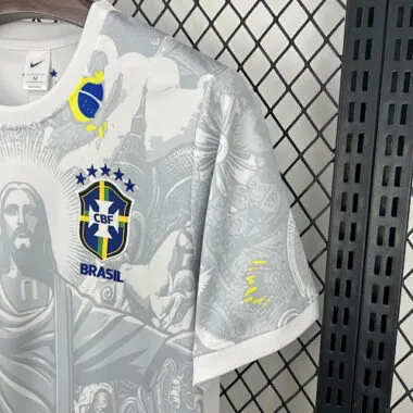 2025 Brazil Christ The Redeemer White Special Edition Shirt Soccer Uniform