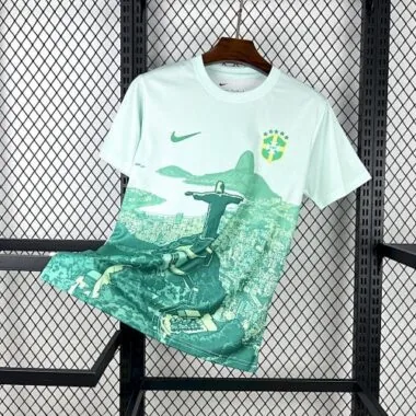 2025 Brazil Cristo Redentor Green Special Edition T-Shirt Football Apparels Soccer