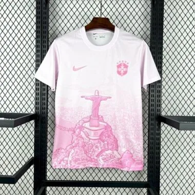 2025 Brazil Cristo Redentor Pink Special Edition T-Shirt Football Apparels Soccer