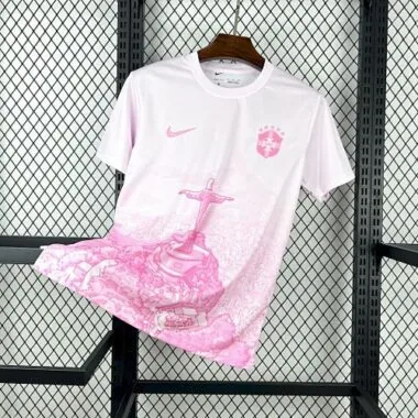 2025 Brazil Cristo Redentor Pink Special Edition T-Shirt Football Apparels Soccer