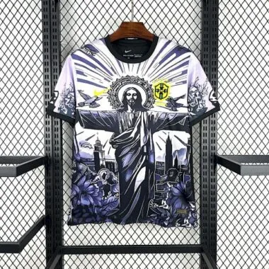 2025 Brazil Cristo Redentor White&amp;Black Special Edition Shirt Football Apparels Soccer