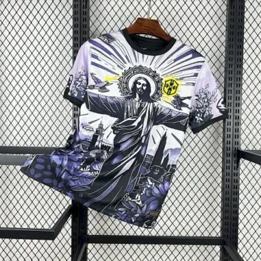 2025 Brazil Cristo Redentor White&amp;Black Special Edition Shirt Football Apparels Soccer