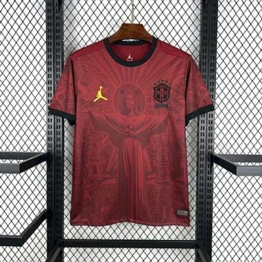 2025 Brazil x Jordan Cristo Redentor Red Special Kit Football Apparels Soccer