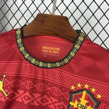 2025 Brazil x Jordan Red Special Edition T-Shirt Football Apparels Soccer