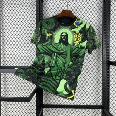 2024 Brazil Christ the Redeemer Green Special Edition Kit Soccer