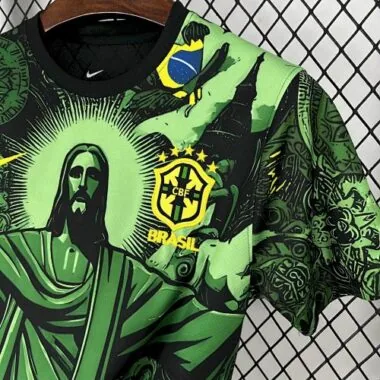 2024 Brazil Christ the Redeemer Green Special Edition Kit Soccer