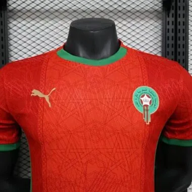 2025 Morocco Home Red Kit Player Version Soccer