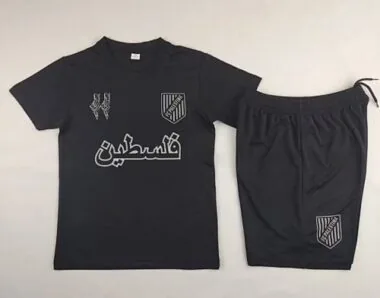 24-25 Palestine Black Kid Kits Soccer AAAAJersey
