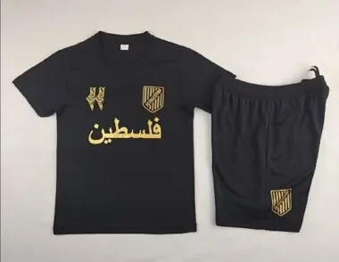24-25 Palestine Black Kid Kits Soccer AAAAJersey Yupoo