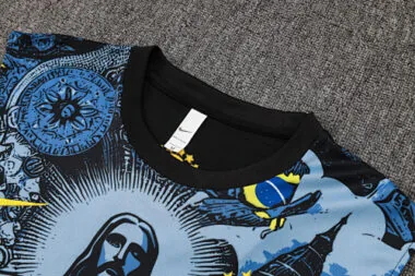 2024 Brazil Christ the Redeemer Blue Vest Kit Soccer
