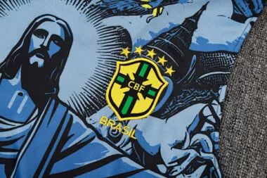 2024 Brazil Christ the Redeemer Blue Vest Kit Soccer