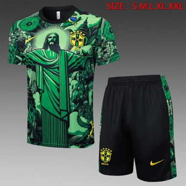 2024 Brazil Christ the Redeemer Green Special Edition Kit Soccer