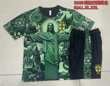 2024 Brazil Christ the Redeemer Green Special Edition Kit Soccer