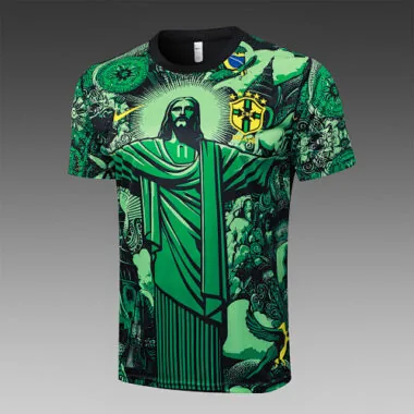 2024 Brazil Christ the Redeemer Green Special Edition Kit Soccer