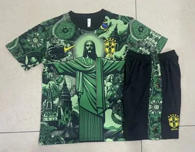 2024 Brazil Christ the Redeemer Green Special Edition Kit Soccer