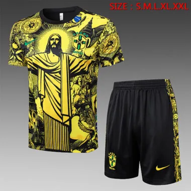 2024 Brazil Christ the Redeemer Yellow Special Edition Kit Soccer
