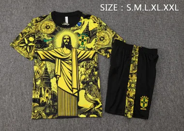 2024 Brazil Christ the Redeemer Yellow Special Edition Kit Soccer