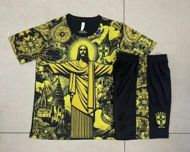 2024 Brazil Christ the Redeemer Yellow Special Edition Kit Soccer