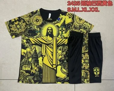 2024 Brazil Christ the Redeemer Yellow Special Edition Kit Soccer
