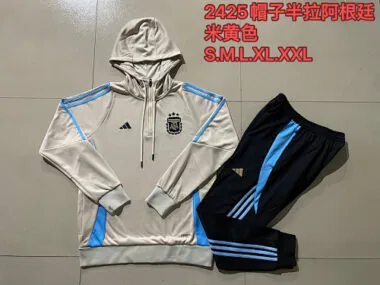 2024 Argentina Hoodie Long Sleeve Training Suit Football Shirts
