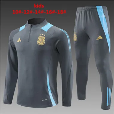 2024 Argentina Kids Long Sleeve Training Suit Football Shirts