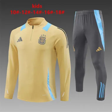 2024 Argentina Kids Long Sleeve Training Suit Football Shirts(2)