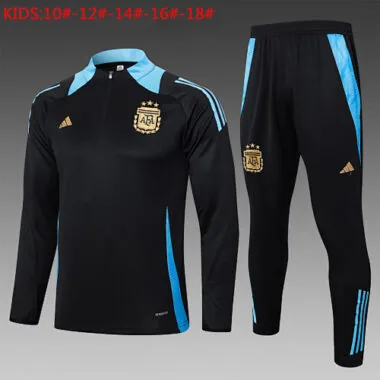 2024 Argentina Kids Long Sleeve Training Suit Football Shirts(3)